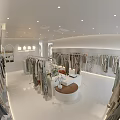 Stylish Clothing Store Interior Design With Displayed Clothes Clothing Racks And Plants