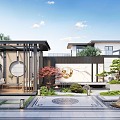 New Chinese Courtyard Landscape Landscape Plant Landscape Sits Courtyard Landscape Moss Landscape 3d model