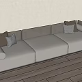 Modern three-seat sofa multiplayer sofa 3d model