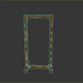 Ancient Wooden Weapon Display Frame With Intricate Carvings And Classic Design