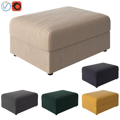 Upholstered Sofa Stool in Multiple Colors for Home Living Room Decor 3d model
