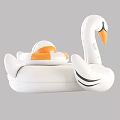 Swan Shaped Decorative Ornament Set With White Body And Orange Accent Details