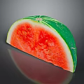 Fresh Watermelon Slice With Red Juicy Flesh Black Seeds And Green Striped Rind