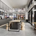 Modern Café Interior With Open Layout Counter Menu Boards And Coffee Machines