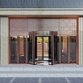 Copper door renderings revolving door renderings 3d model