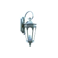 Traditional Outdoor Wall Light with Black Metal Frame and Glass Shade for Garden Entryway