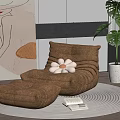 Modern Lazy Sofa Single Sofa 3d model