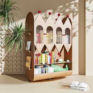 Modern Bookcase Locker 3d model