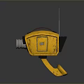 Yellow Vintage Portable Computer With Antenna Lens And Carrying Handle