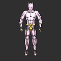 3D Character Model With White Armor Cat Ear Helmet Yellow Belt Boots Black Gloves