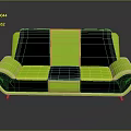 Modern Neon Green And Black Patchwork Sofa With Sleek Design And Comfortable Upholstery
