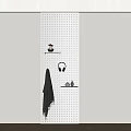 Perforated Wall Panel With Shelves And Decor Items 3d model