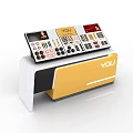 Modern Cosmetic Display Shelf With Black Transparent Design Display Panel And Makeup Products