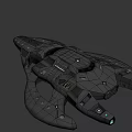 Futuristic Gray Spaceship With Sleek Metallic Body Glowing Lights And Aerodynamic Design