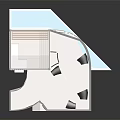 Modern Architectural Model Featuring Staircases Platforms And Open Multi Level Structure
