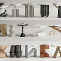 Modern Side Table Side Table Corner Table Combination Small Coffee Table Round Table Storage Rack Bedside Table 3d model