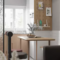 Modern Dining Living Room Interior Design With Green Chair TV Wooden Cabinets And Dining Table