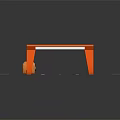 Cartoon Scene With Orange Bridge And Blue Track On Playful Colorful Ground Design