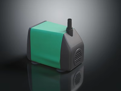 Green And Gray Submersible Water Pump With Compact Design And Durable Casing 3d model
