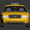Yellow Taxi Sedan With Taxi Sign And meTaxi Logo On Black Background