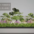 Roadside Facilities Landscaping With Large Leaf Plants Purple Flowers And Green Grass