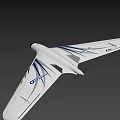 Futuristic White Airplane With Blue Aerodynamic Wings And Sleek Design Features