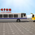 Functional Food Truck With Yellow Exterior Open Compartment Drinks Display And Tables Chairs