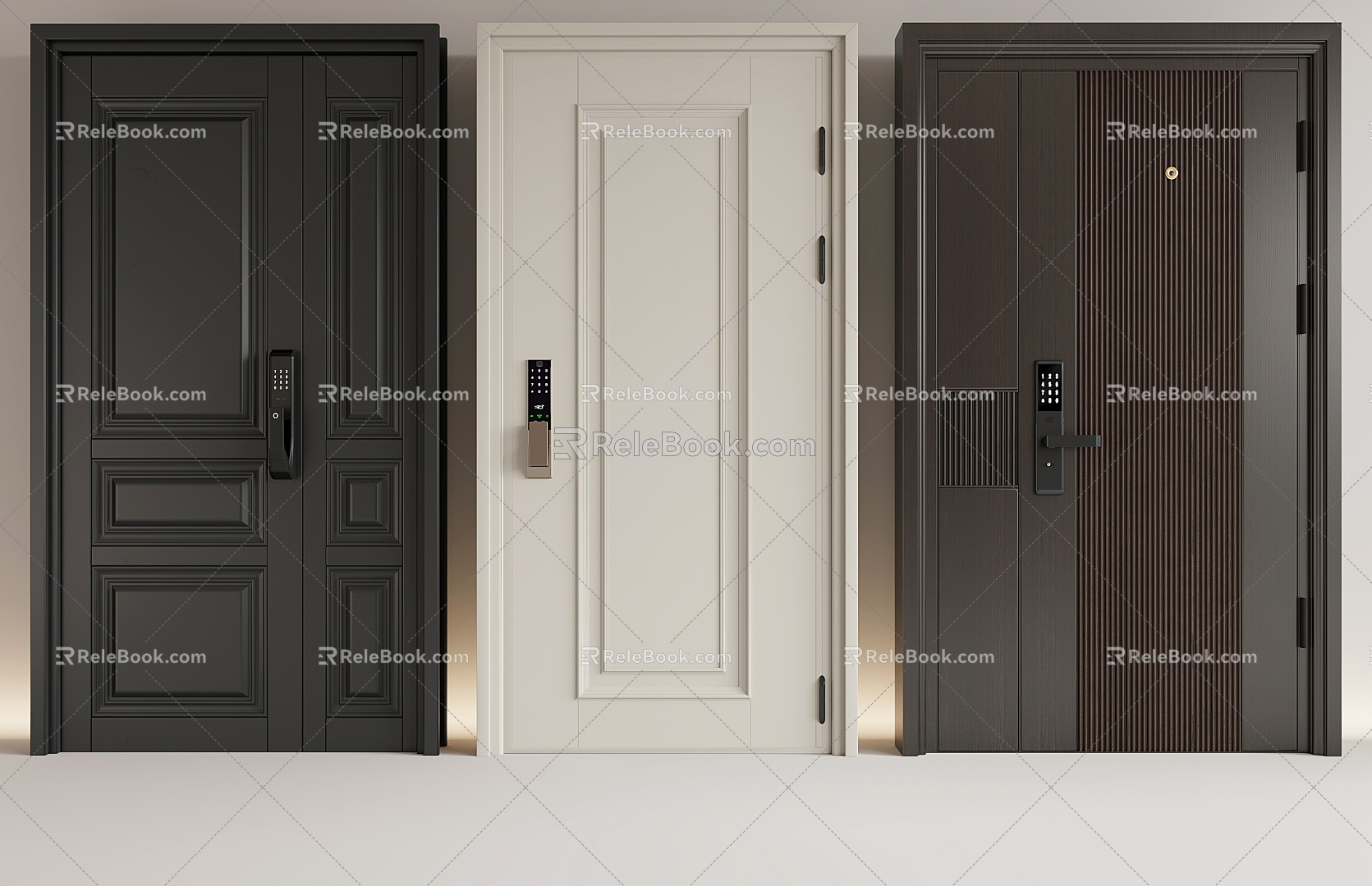 Anti-theft door entry door 3d model