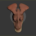 Game Movie Character 3D Model Pink Skin Yellow Eyes Open Mouth Reptilian Head Gray Base