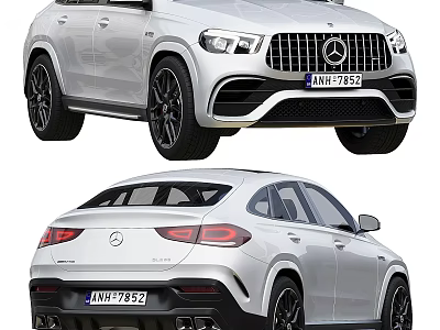 Silver Mercedes SUV Front And Rear Exterior Views 3d model