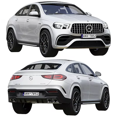 Silver Mercedes SUV Front And Rear Exterior Views 3d model