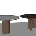 Modern Round Dining Table With Marble Top And Metal Legs Design 3d model
