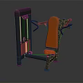 Fitness Equipment Strength Training Machine With Black Frame And Orange Seat For Gym Workout