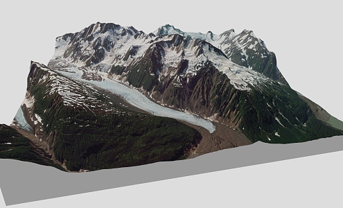 Terrain Mountain Glacier Map Iceberg Mountain Canyon River Alpine Peak Cliff 3d model