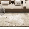 Cream style square pile carpet poliform carpet blanket plush module sofa multi-person sofa combination sofa pillow 3d model