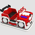 Colorful Red Bumper Car Amusement Ride With Black Seat White Decorations And Blue Button