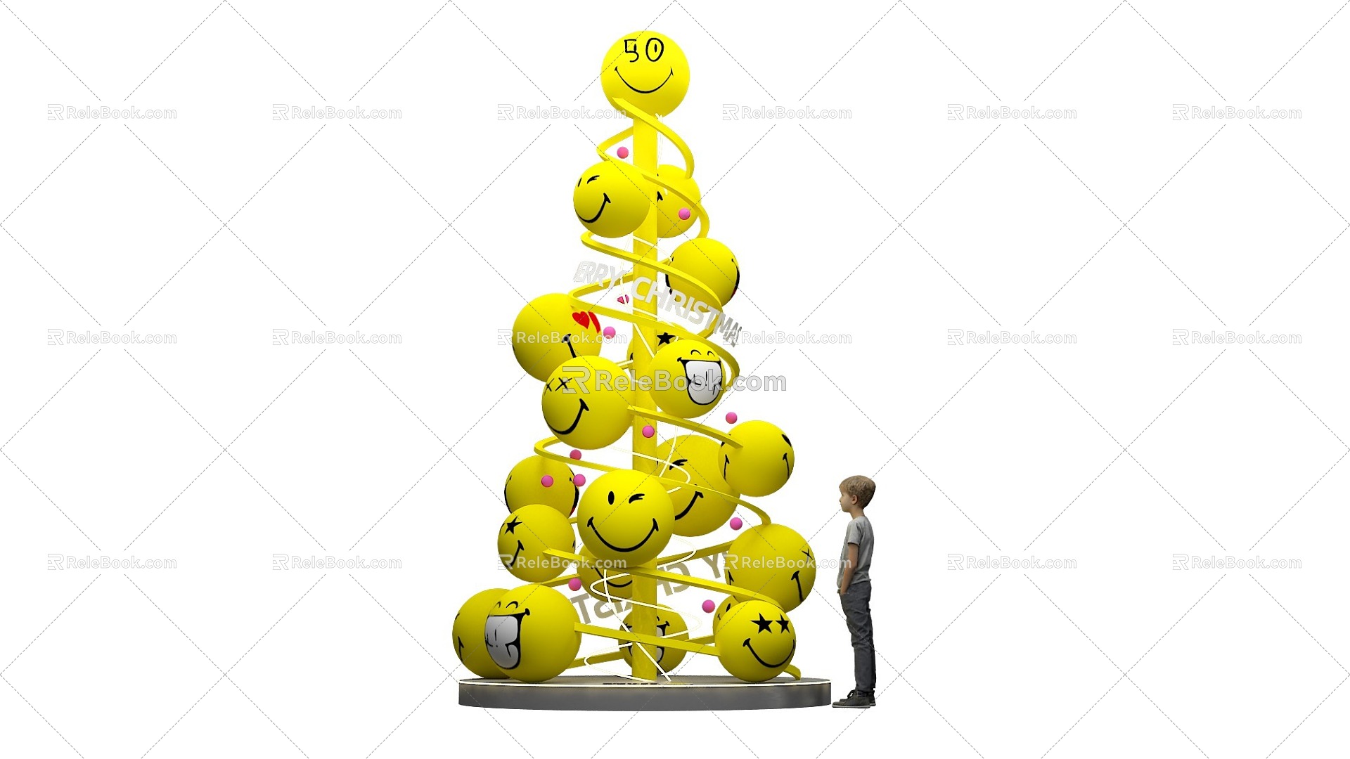 Christmas tree beautiful christmas smile design 3d model