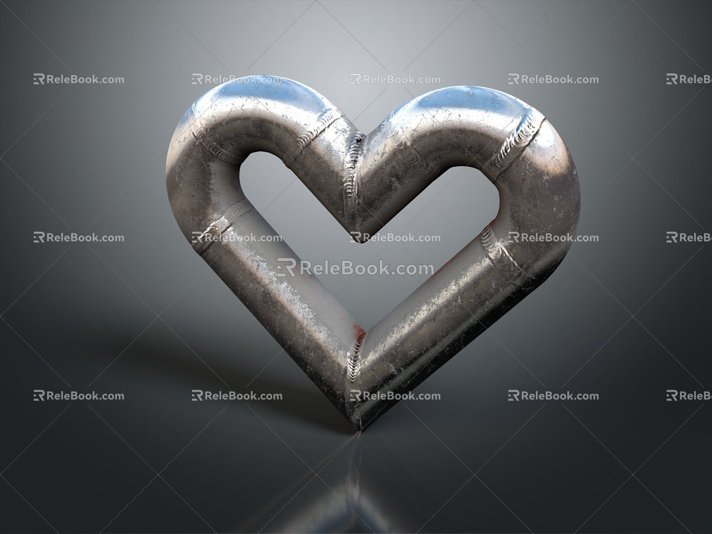 Modern Pipe Art Heart-shaped Iron Pipe Water Pipe Valve Iron Pipe Fittings 3d model