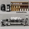 Essential Coffee Tea Kitchen Appliances With Coffee Machines Cups And Tea Accessories