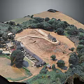 Scenic Aerial Landscape Model With Trees Buildings Pond And Rolling Terrain