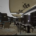 Elegant Hotel Corridor With Classic Chandeliers Wooden Paneling And Soft Carpet Flooring