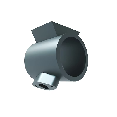 Metal Mechanical Part With Cylindrical Body Square Top And Hexagonal Connector Hole 3d model