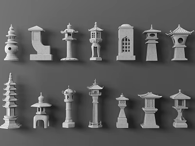 Traditional Style Outdoor Lights With Various Classic Designs And Different Shapes 3d model