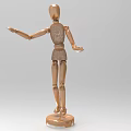 Game and Movie Character Golden Jointed Figure in Standing Position With Outstretched Arms