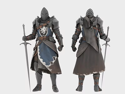 Game Character Knight Soldier 3d model Game Character Knight Soldier 3d model