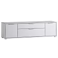 Gray Modern Storage Cabinets With Multiple Drawers Doors And Metal Handles