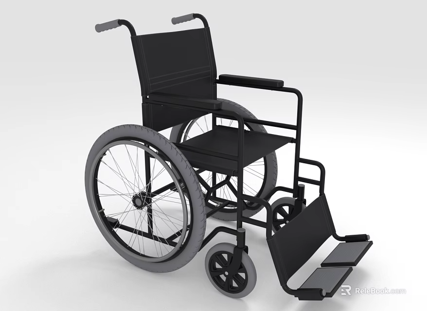 Durable Manual Medical Equipment Wheelchair with Ergonomic Design for Mobility Support 3d model 