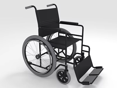 Durable Manual Medical Equipment Wheelchair with Ergonomic Design for Mobility Support 3d model