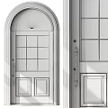Green Arched Doors With Glass Panels And Solid Design For Home Exterior