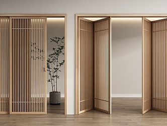 Japanese Folding Door 3d model